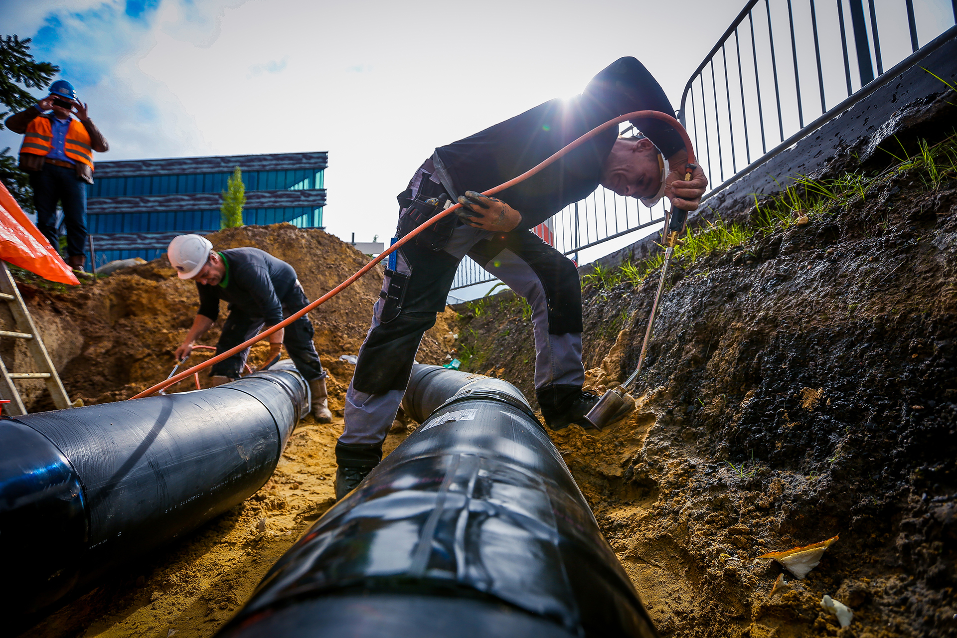 Voorbeeld aanleg warmtenet